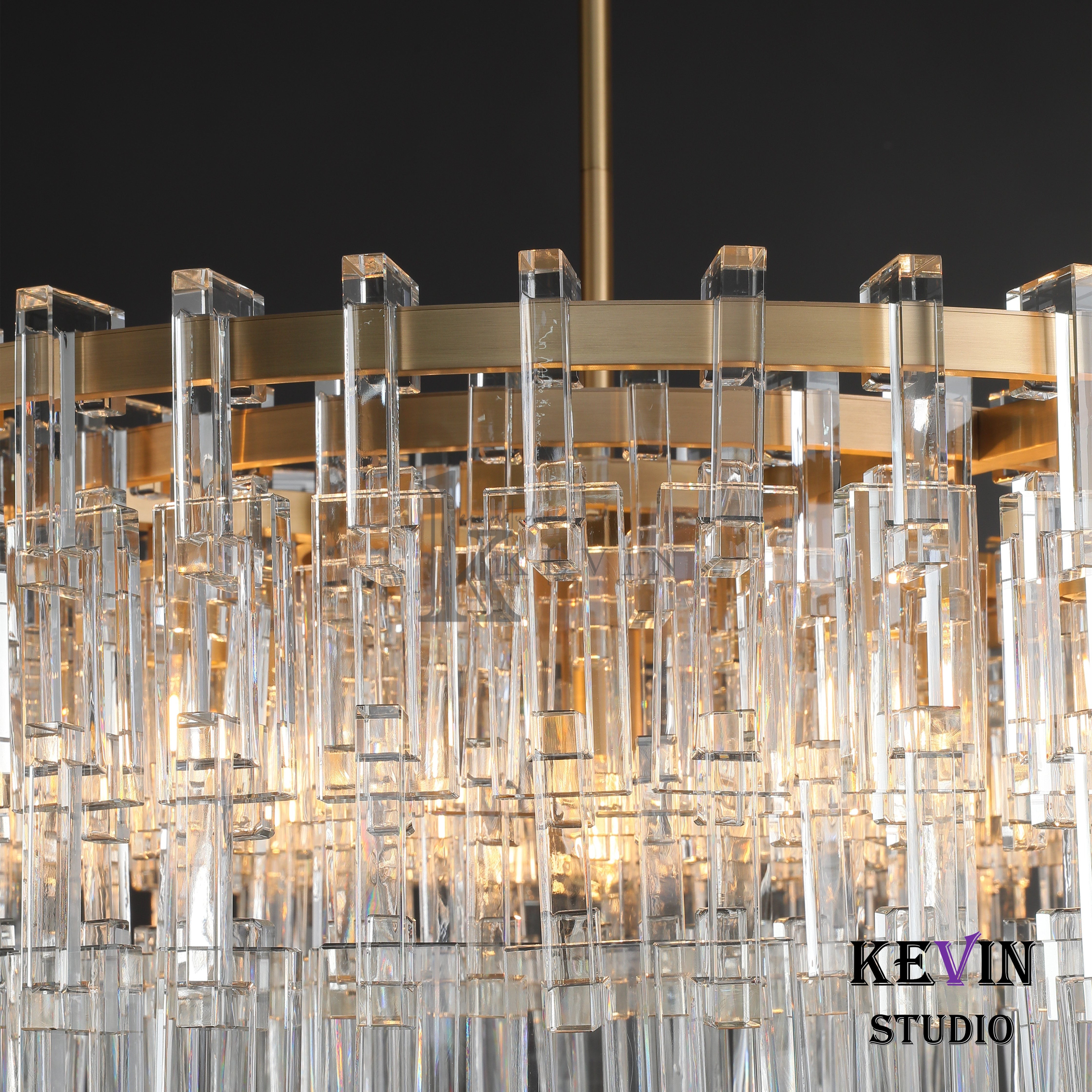 Momela Modern Round Crystal Chandelier 36", 48", 60" chandelier Kevin Studio Inc