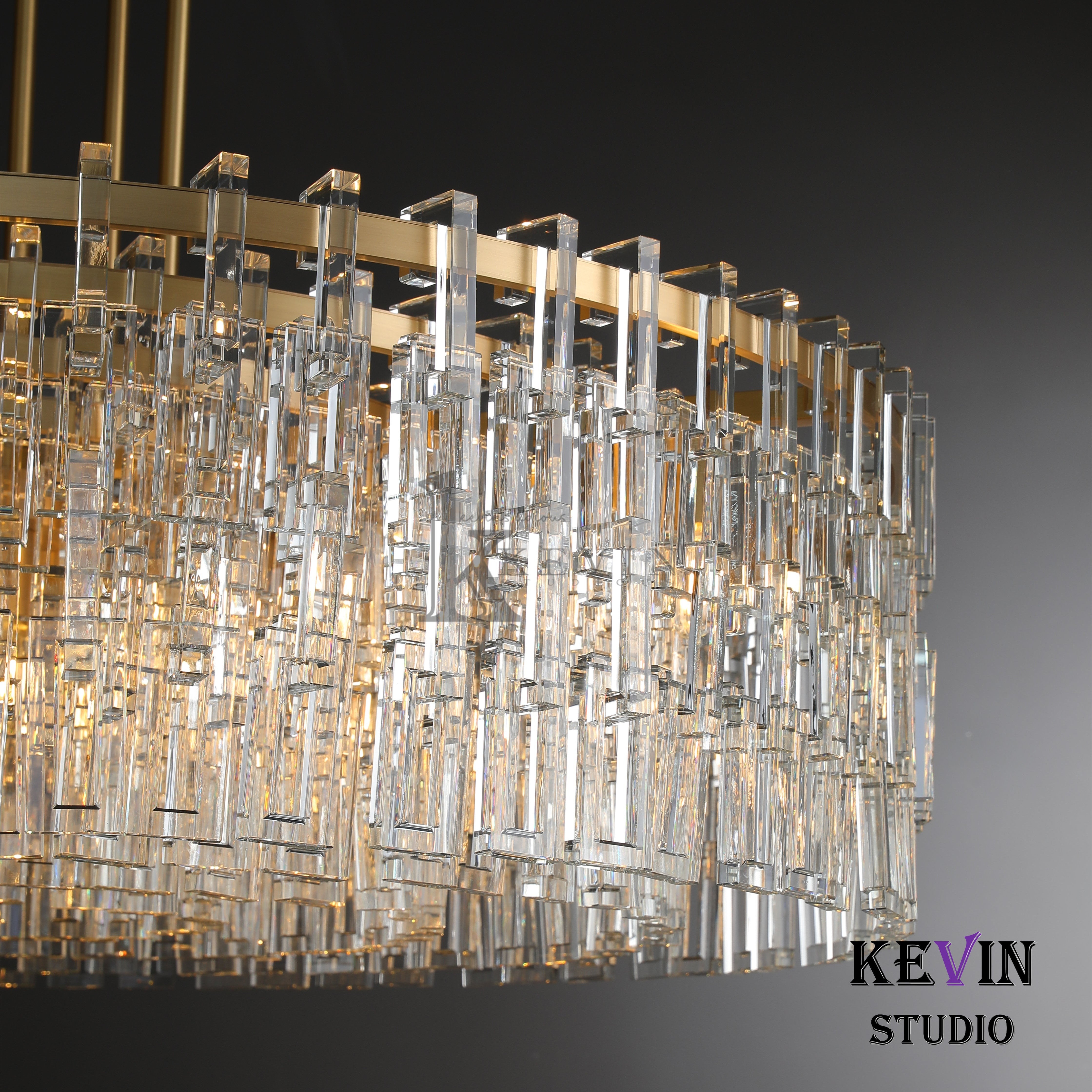 Momela Modern Round Crystal Chandelier 36", 48", 60" chandelier Kevin Studio Inc