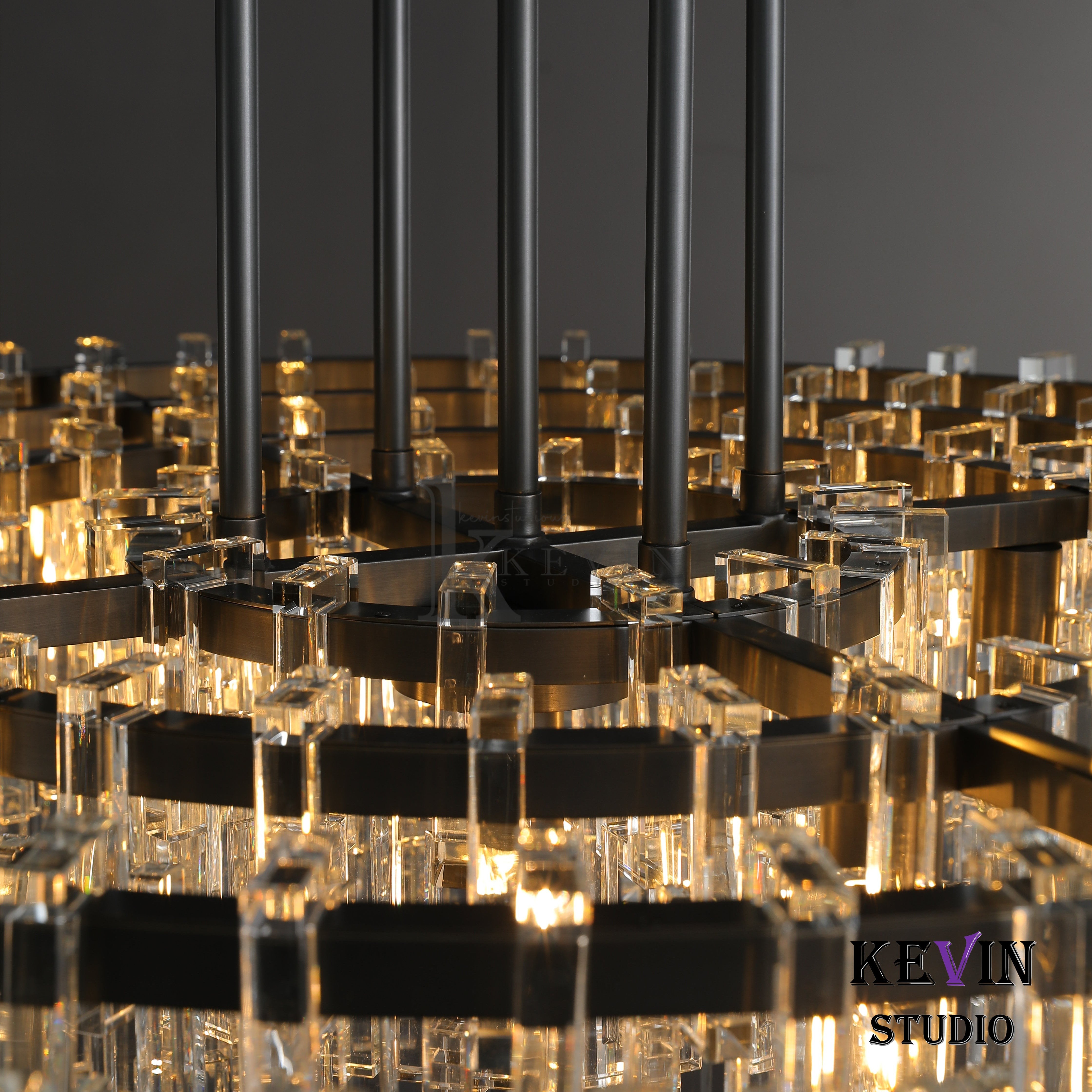Momela Modern Round Crystal Chandelier 36", 48", 60" chandelier Kevin Studio Inc