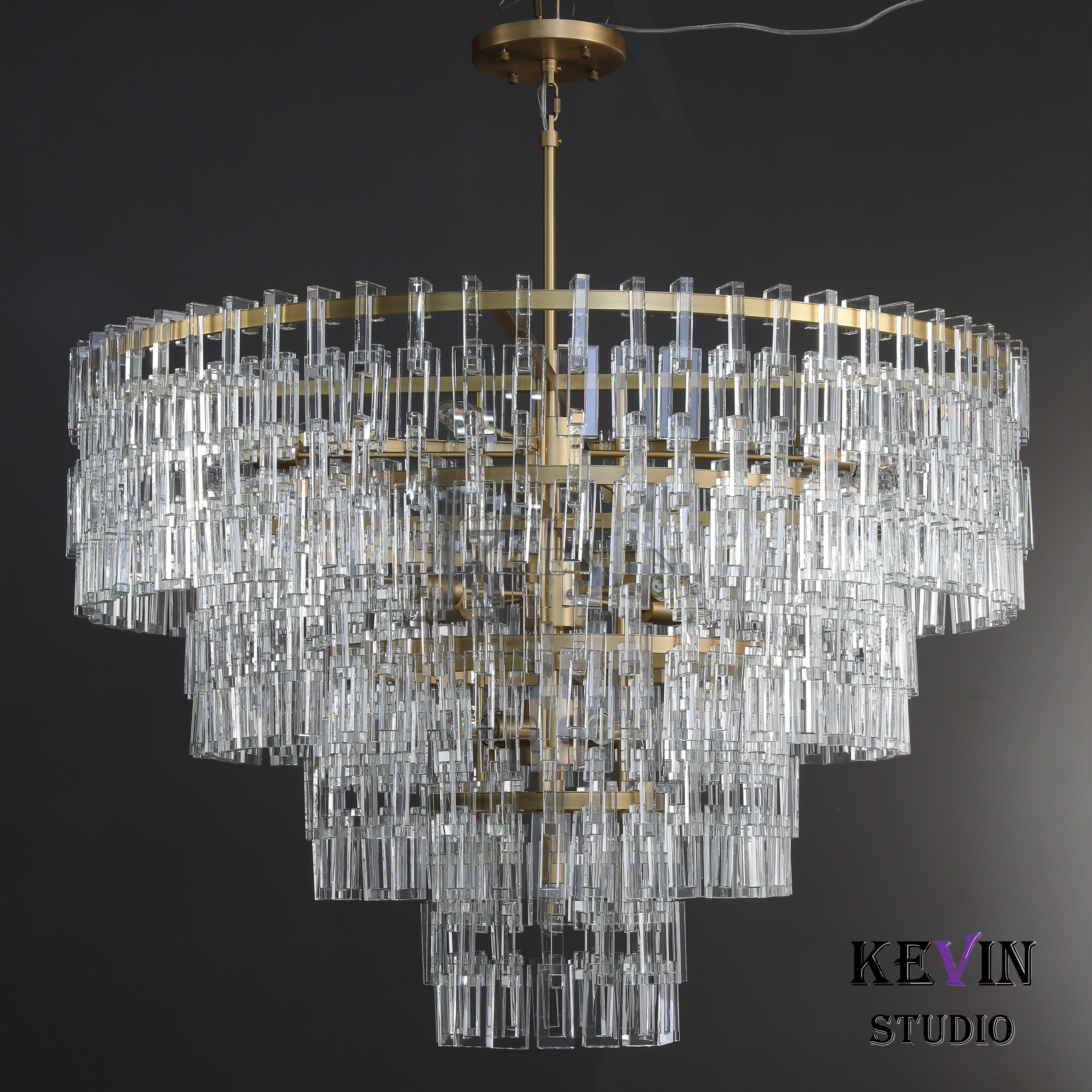 Momela Modern Tiered Round Crystal Chandelier 36'', 48", 60" chandelier Kevin Studio Inc