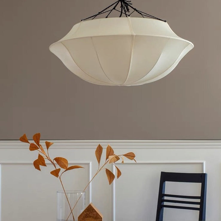 Vintage French Style Cream White Silk Umbrella Chandelier Chandeliers Kevinstudiolives