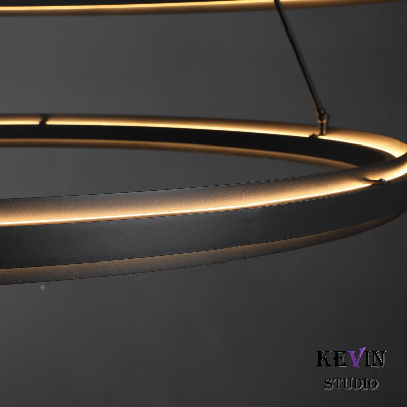 Baise Modern Round & Retangular Black Chandelier chandelier Kevin Studio Inc