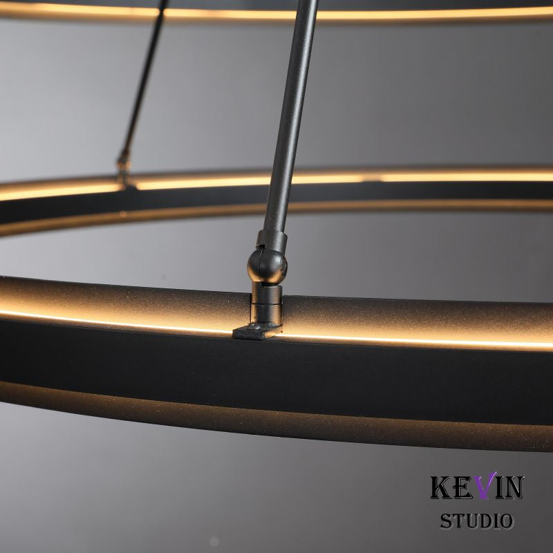 Baise Modern Round & Retangular Black Chandelier chandelier Kevin Studio Inc