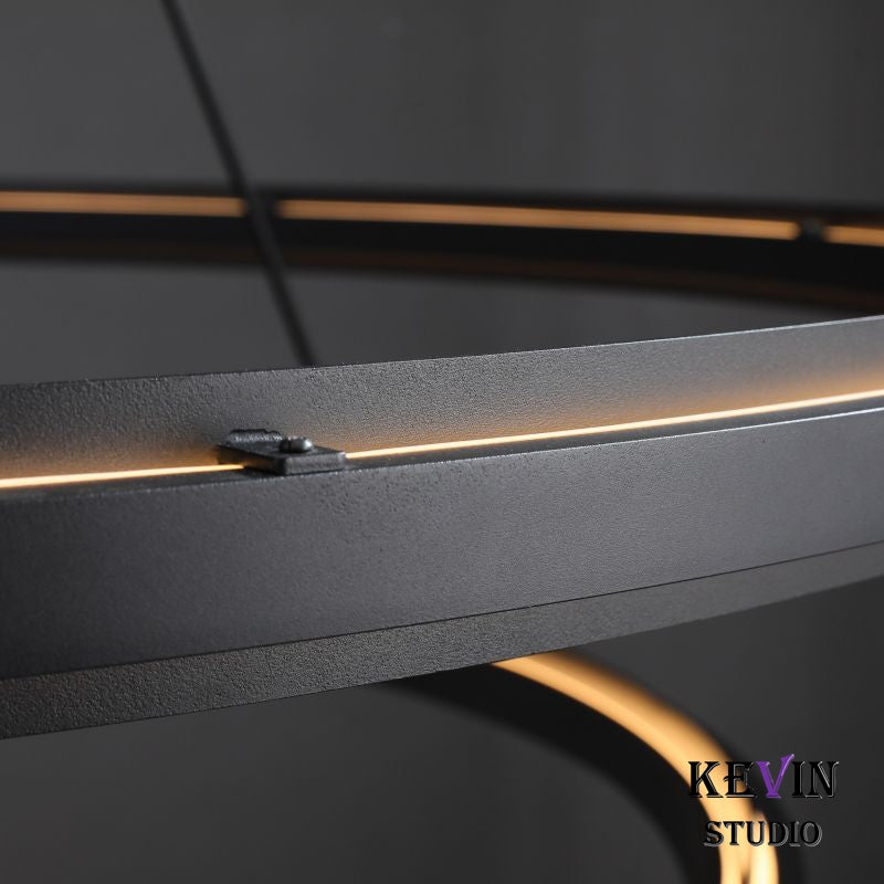 Baise Modern Round & Retangular Black Chandelier chandelier Kevin Studio Inc