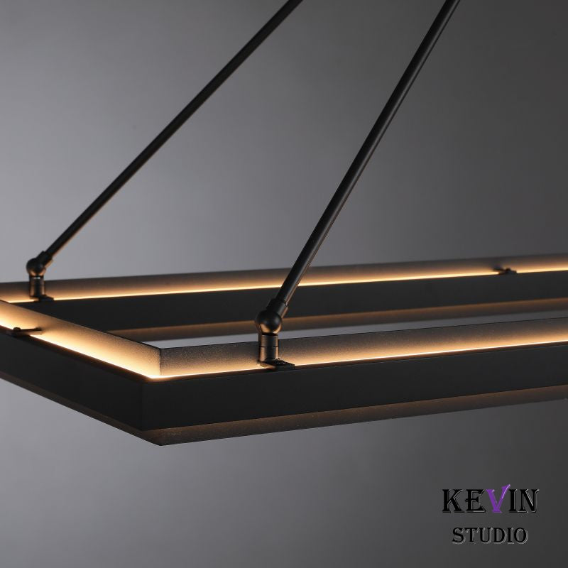 Baise Modern Round & Retangular Black Chandelier chandelier Kevin Studio Inc