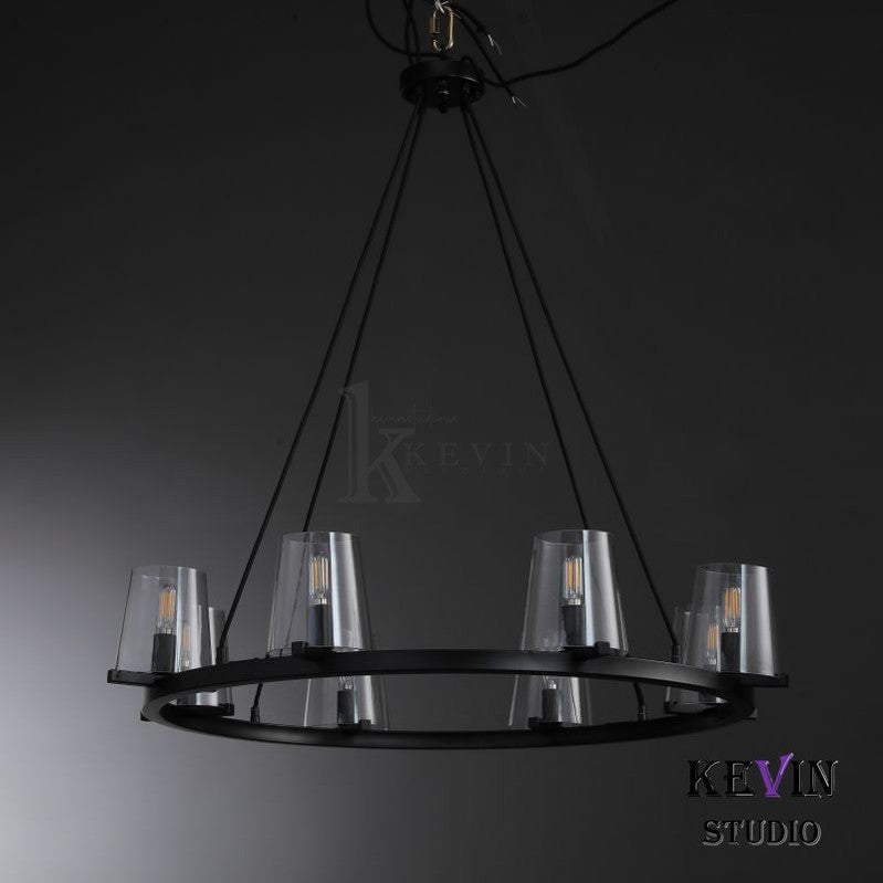 Korle Modern Round Clear Glass Chandelier 36", 48", 60" chandelier Kevin Studio Inc