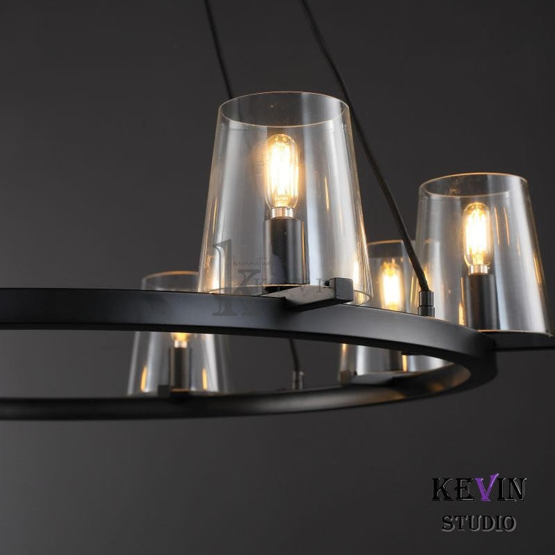 Korle Modern Round Clear Glass Chandelier 36", 48", 60" chandelier Kevin Studio Inc