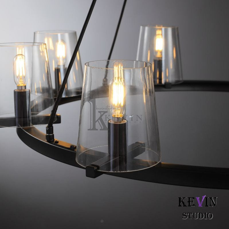 Korle Modern Round Clear Glass Chandelier 36", 48", 60" chandelier Kevin Studio Inc