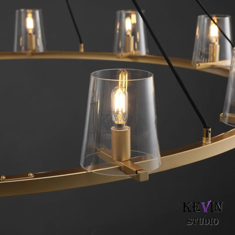 Korle Modern Round Clear Glass Chandelier 36", 48", 60" chandelier Kevin Studio Inc