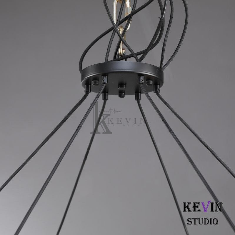 Korle Modern Round Clear Glass Chandelier 36", 48", 60" chandelier Kevin Studio Inc