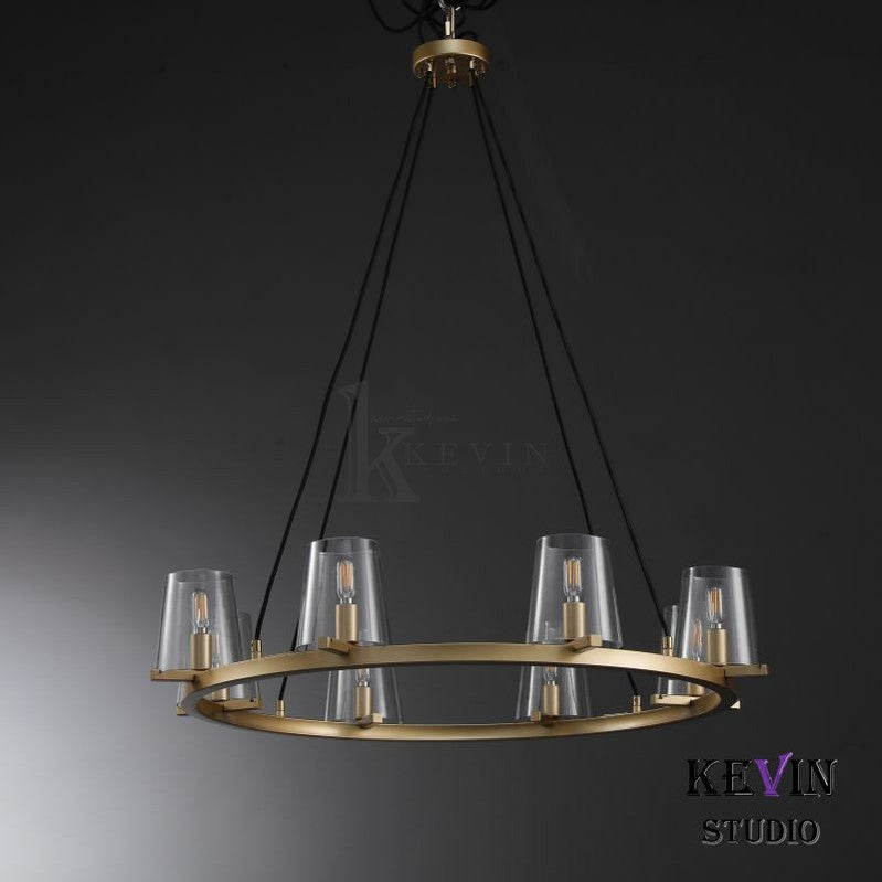 Korle Modern Round Clear Glass Chandelier 36", 48", 60" chandelier Kevin Studio Inc