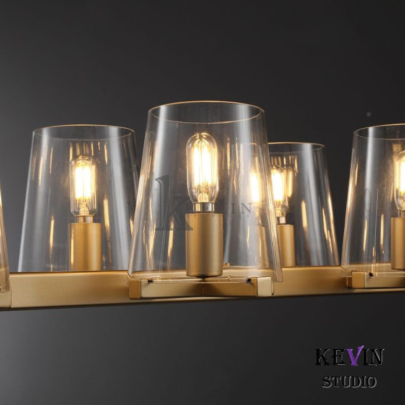 Korle Modern Clear Glass Linear Chandelier 49", 60" chandelier Kevin Studio Inc