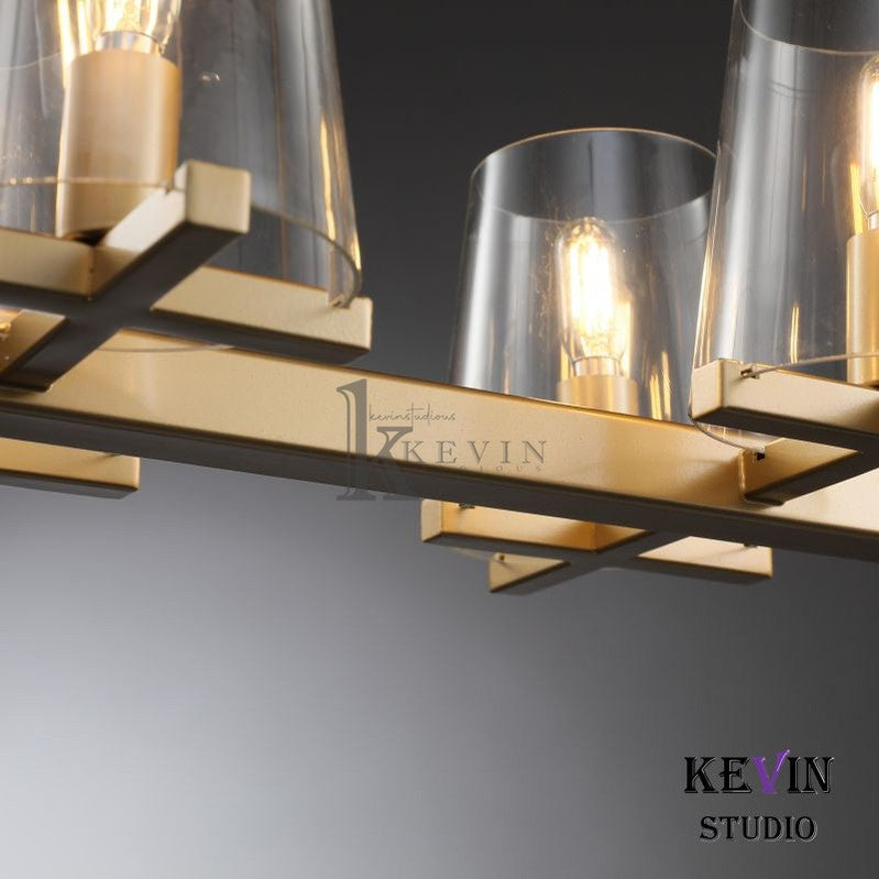 Korle Modern Clear Glass Linear Chandelier 49", 60" chandelier Kevin Studio Inc