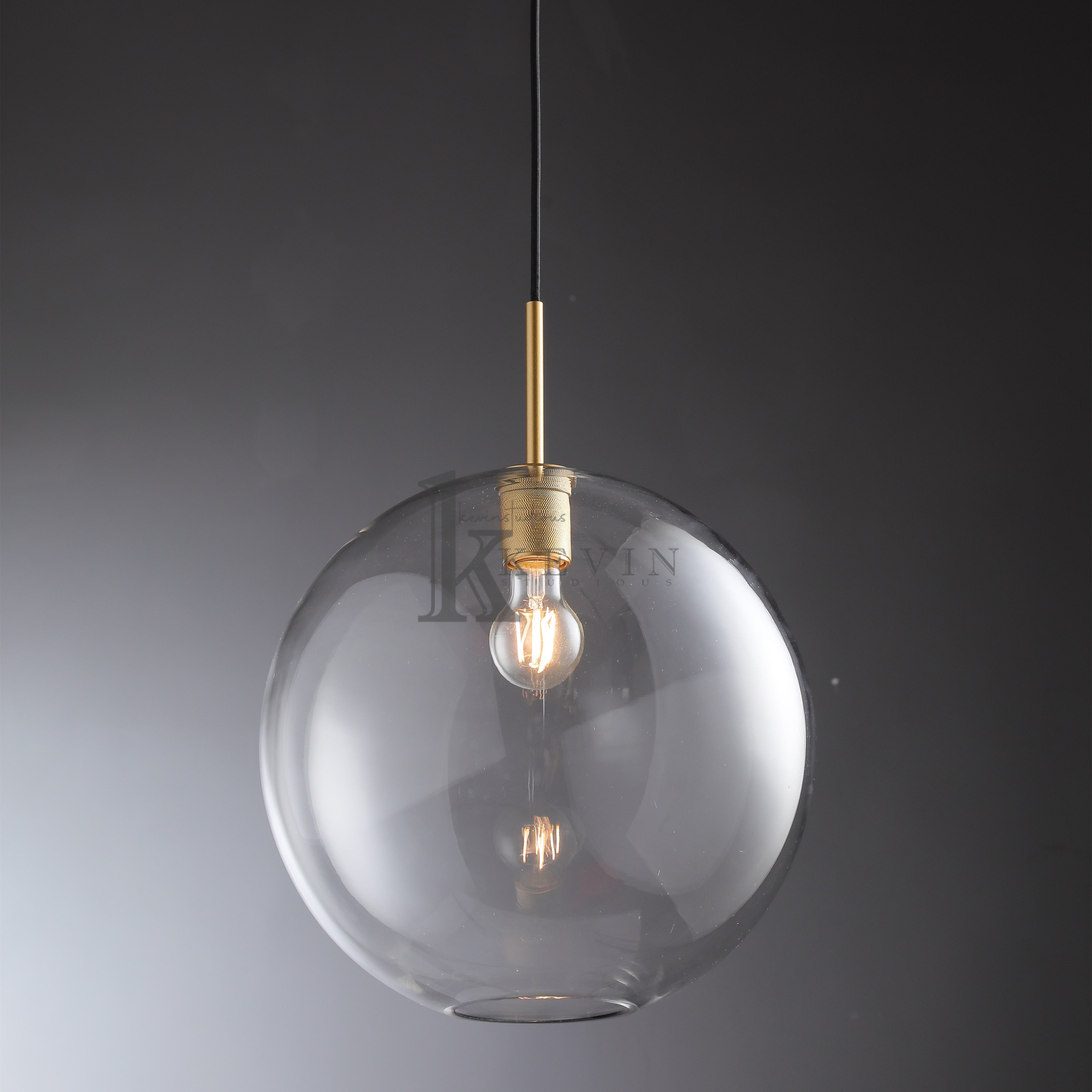 Mira Modern Sphere Shade Pendant Light 8'', 11'', 14'' Pendant Light Kevin Studio Inc 8'' Lacquered Burnished Brass