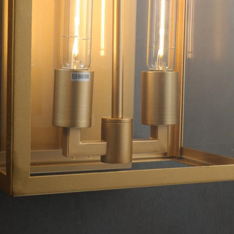 Baker Outdoor Square Lantern Wall Sconce 28"