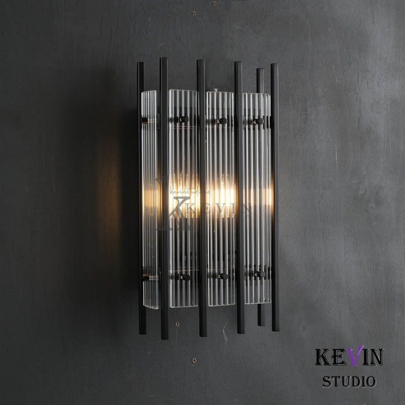 Soria Modern Glass Rectangular Wall Sconce 17"H wall sconce Kevin Studio Inc