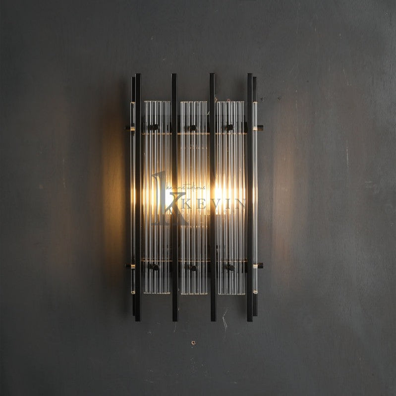 Soria Modern Glass Rectangular Wall Sconce 17"H wall sconce Kevin Studio Inc Matte Black