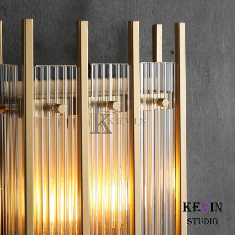 Soria Modern Glass Rectangular Wall Sconce 17"H wall sconce Kevin Studio Inc
