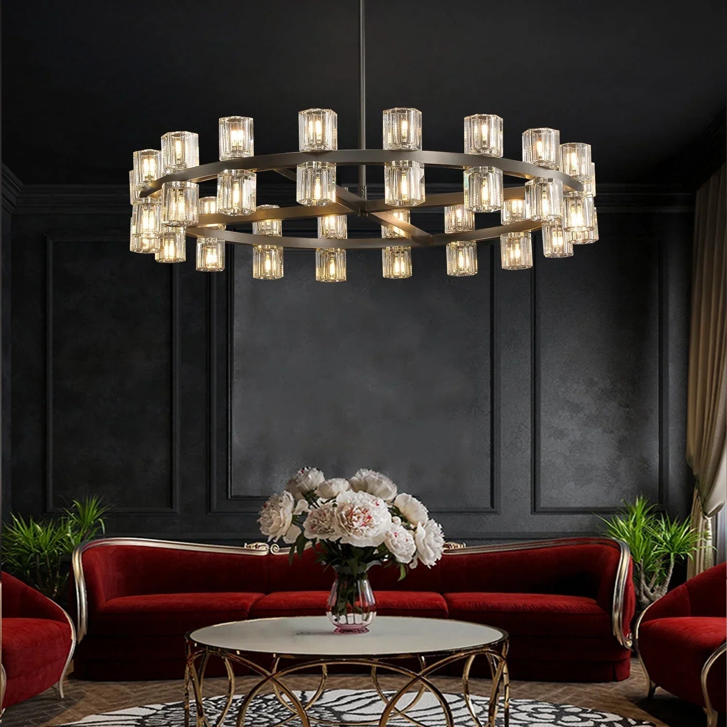 Arcachen Crystal Round Chandelier 60"