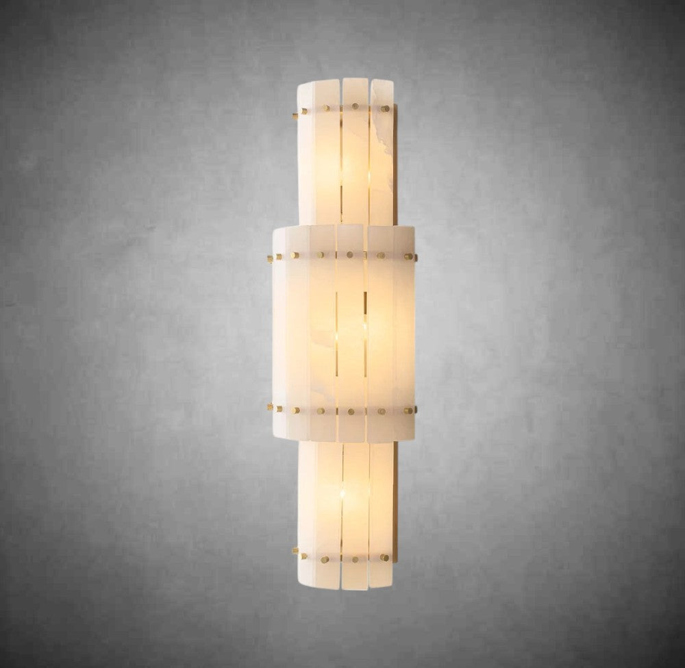 Sun Marcus Alabaster Grand Round Sconce