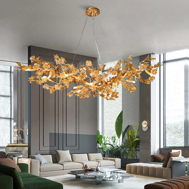 Modern Flower Linear Branch Chandelier Hermanlighting