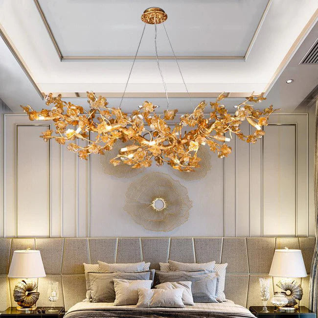 Modern Flower Linear Branch Chandelier Hermanlighting