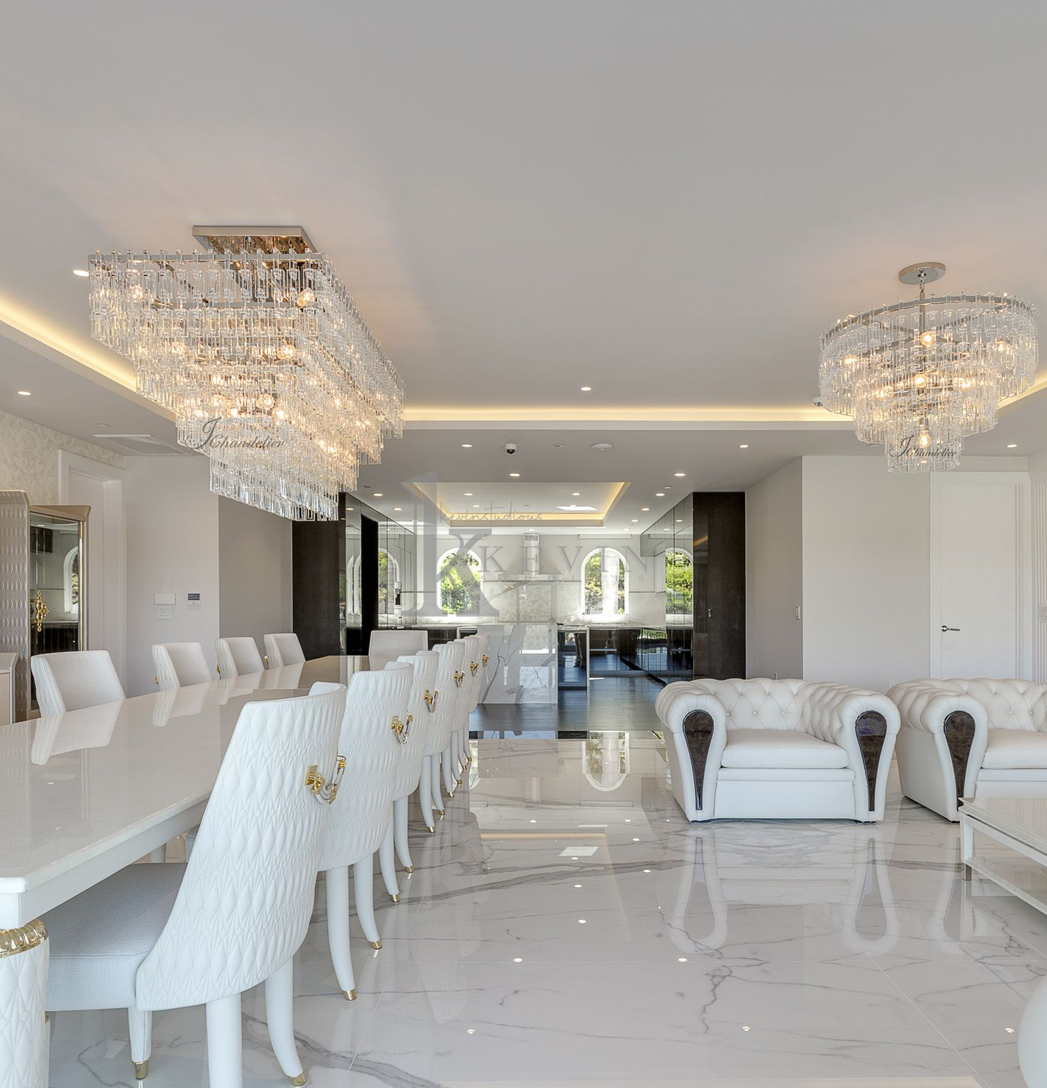 Momela Modern Tiered Round Crystal Chandelier 36'', 48", 60" chandelier Kevin Studio Inc