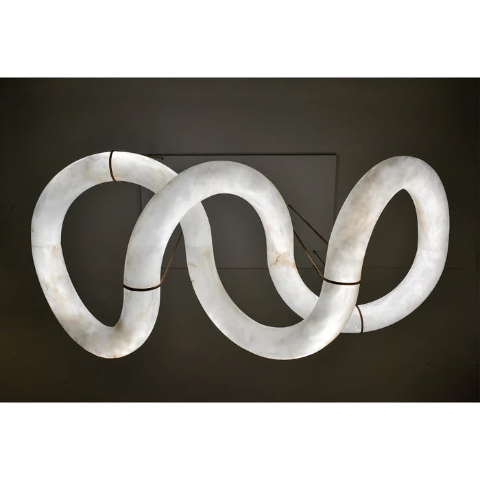 Oslo Designer Inspired Double Loop Symmetrical Alabaster Chandelier
