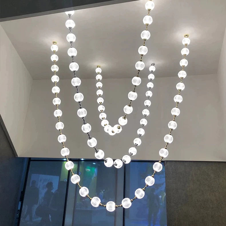 Celeste Shape Necklace Chandelier for Showroom, Staircase Chandeliers Kevinstudiolives