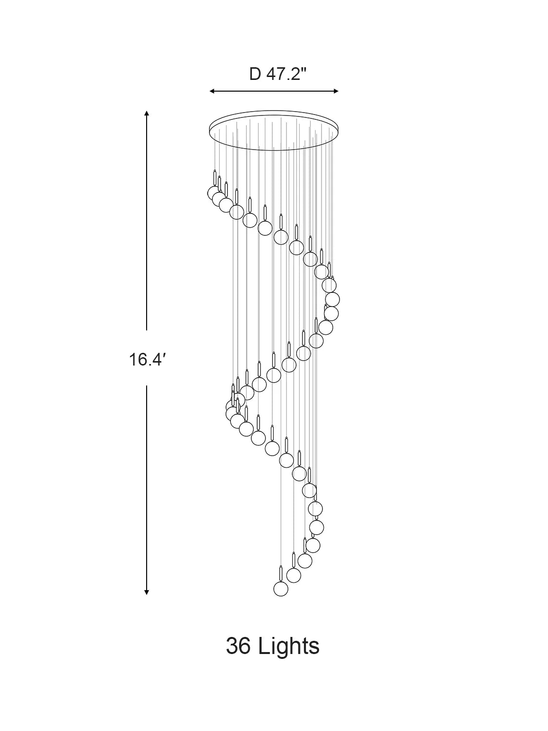 Extra Large Nordic Minimalist Long Pendant Light for Spiral Staircase/High-ceiling Room Chandeliers Kevinstudiolives