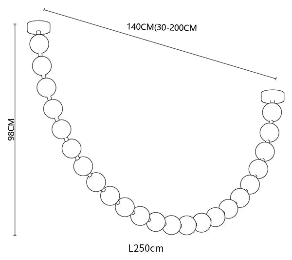 Celeste Shape Necklace Chandelier for Showroom, Staircase Chandeliers Kevinstudiolives