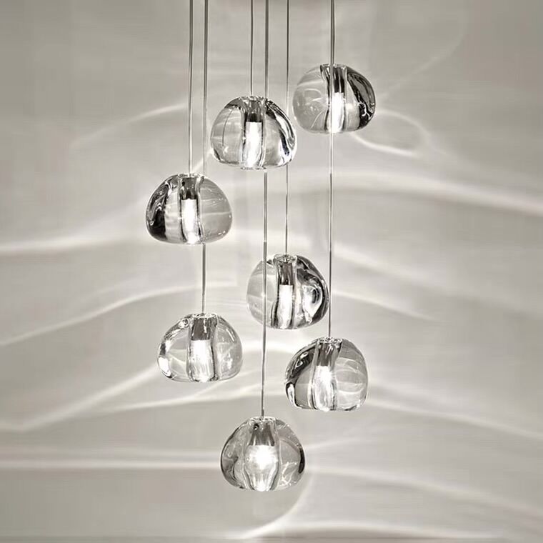 American Cascade Spiral Cherry Crystal Air bubbles Pendant Chandelier for Staircase Chandeliers Kevinstudiolives