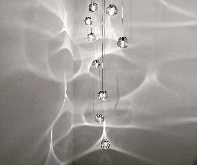 American Cascade Spiral Cherry Crystal Air bubbles Pendant Chandelier for Staircase Chandeliers Kevinstudiolives