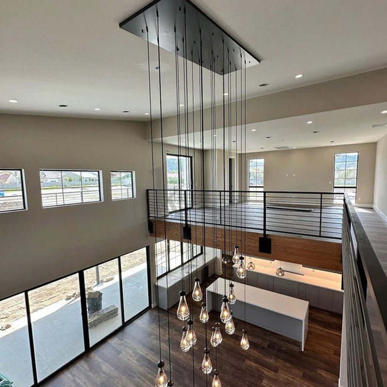 Camelia Raindrop Modern Linear Chandelier 54‘’, 72" chandelier Kevin Studio Inc