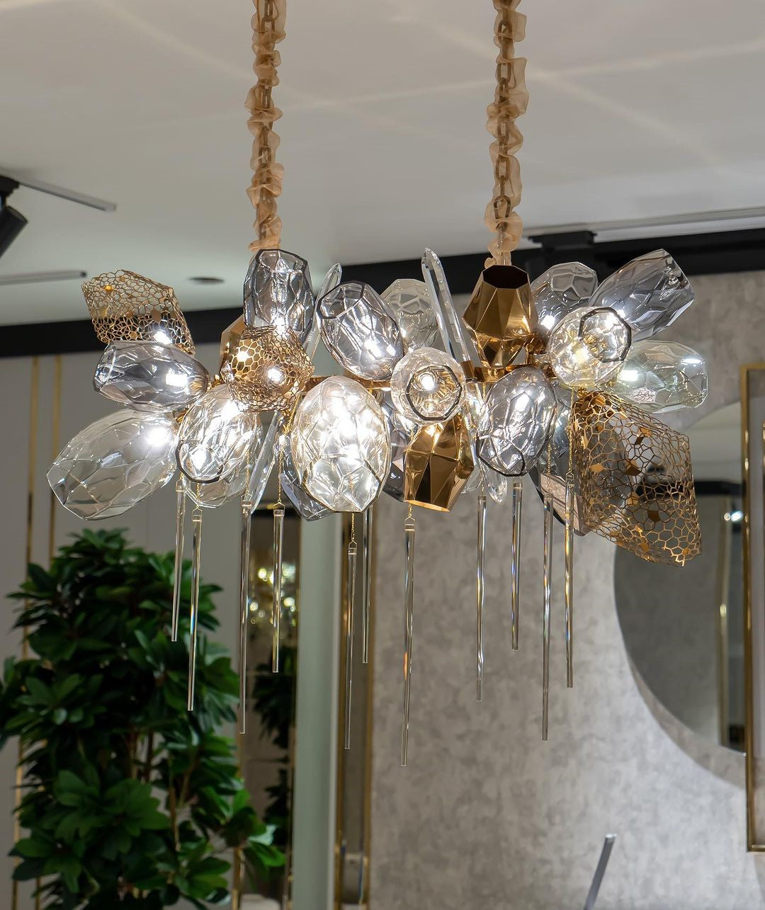 Contemporary Artistic Creative Glass Chandelier for Dining Table Chandeliers Kevinstudiolives 120cm L(47.2") x 43cm W(16.9") x 75cm H(29.5") Dimmable White Light