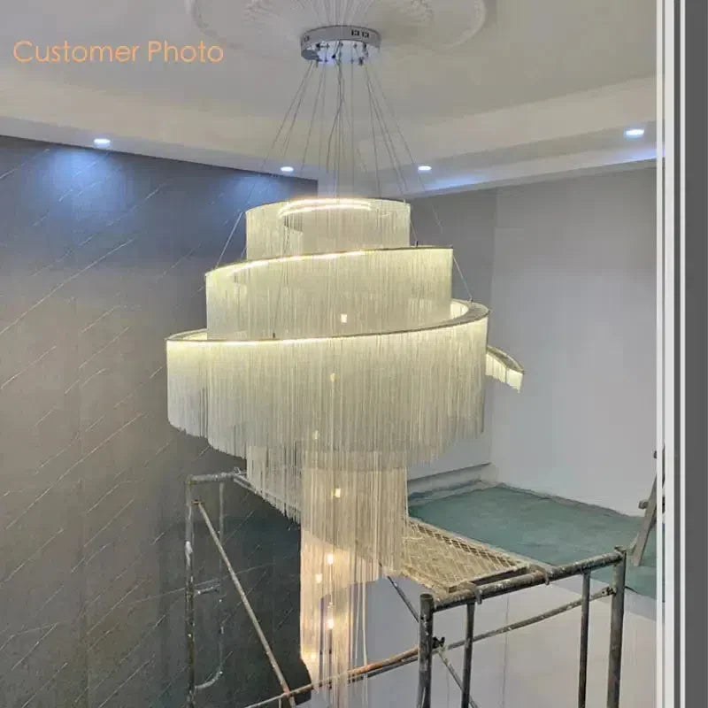 Cadena Chain Tassel Duplex Chandelier