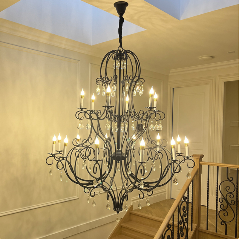 Caspian Vintage Candle Art Chandelier For Stairs chandeliers for dining room,chandeliers for stairways,chandeliers for foyer,chandeliers for bedrooms,chandeliers for kitchen,chandeliers for living room Kevin Studio Inc 57"