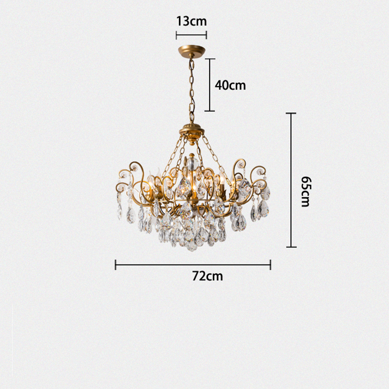 Liora French Retro Creative Crystal Chandelier chandeliers for dining room,chandeliers for stairways,chandeliers for foyer,chandeliers for bedrooms,chandeliers for kitchen,chandeliers for living room Kevin Studio Inc