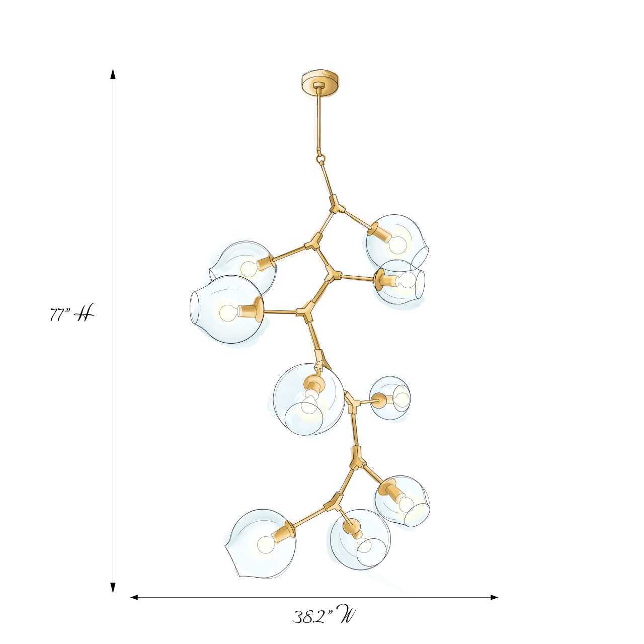 Rhome Drop Globe Branching Bubble Chandelier 38'' Chandelier Kevin Studio
