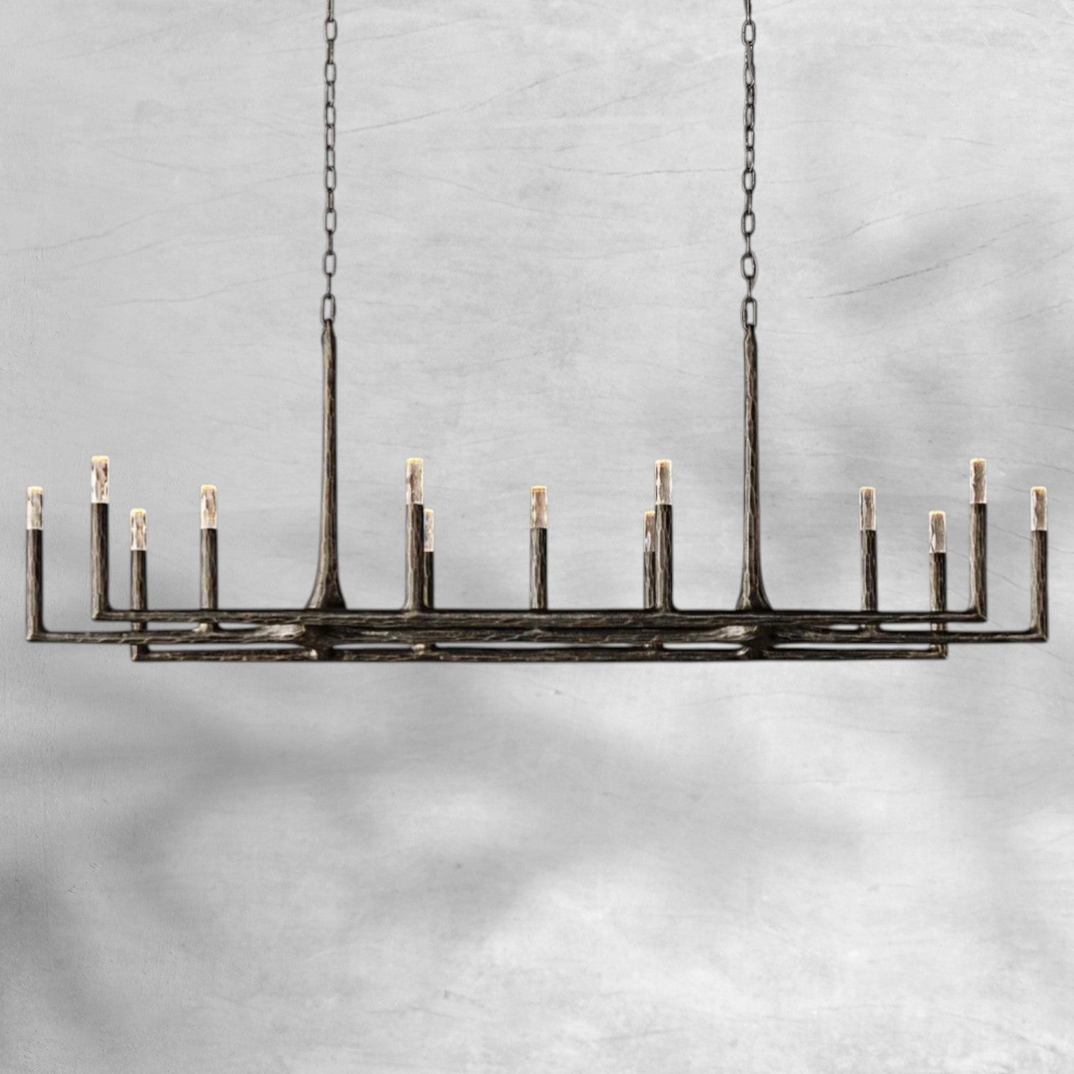 Thaddeas Forged Linear Chandelier 54"/72"/96"
