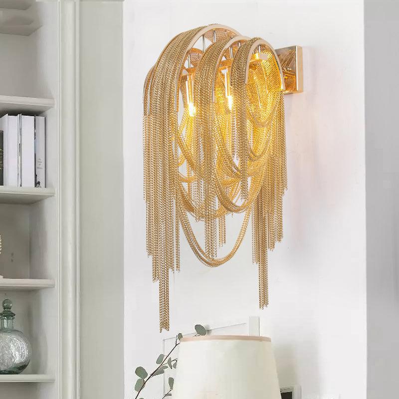 Sophian Aluminum Chain Tassel Wall Sconce