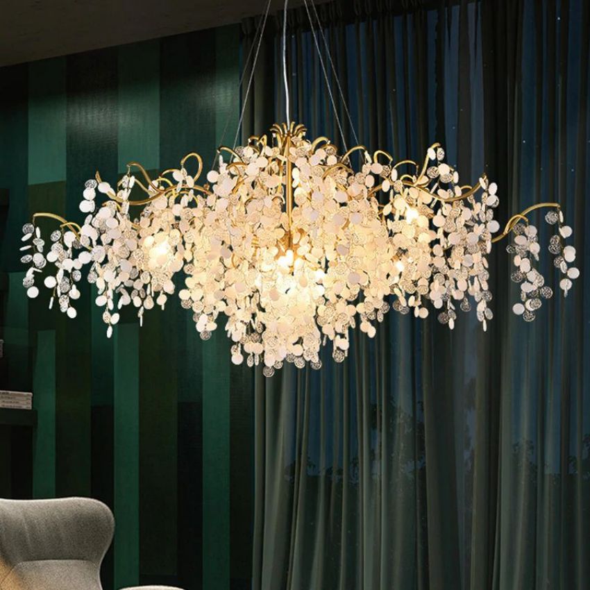 Kevin Spring Oval Branch Brass Chandelier Chandelier Kevinstudiolives 59" L