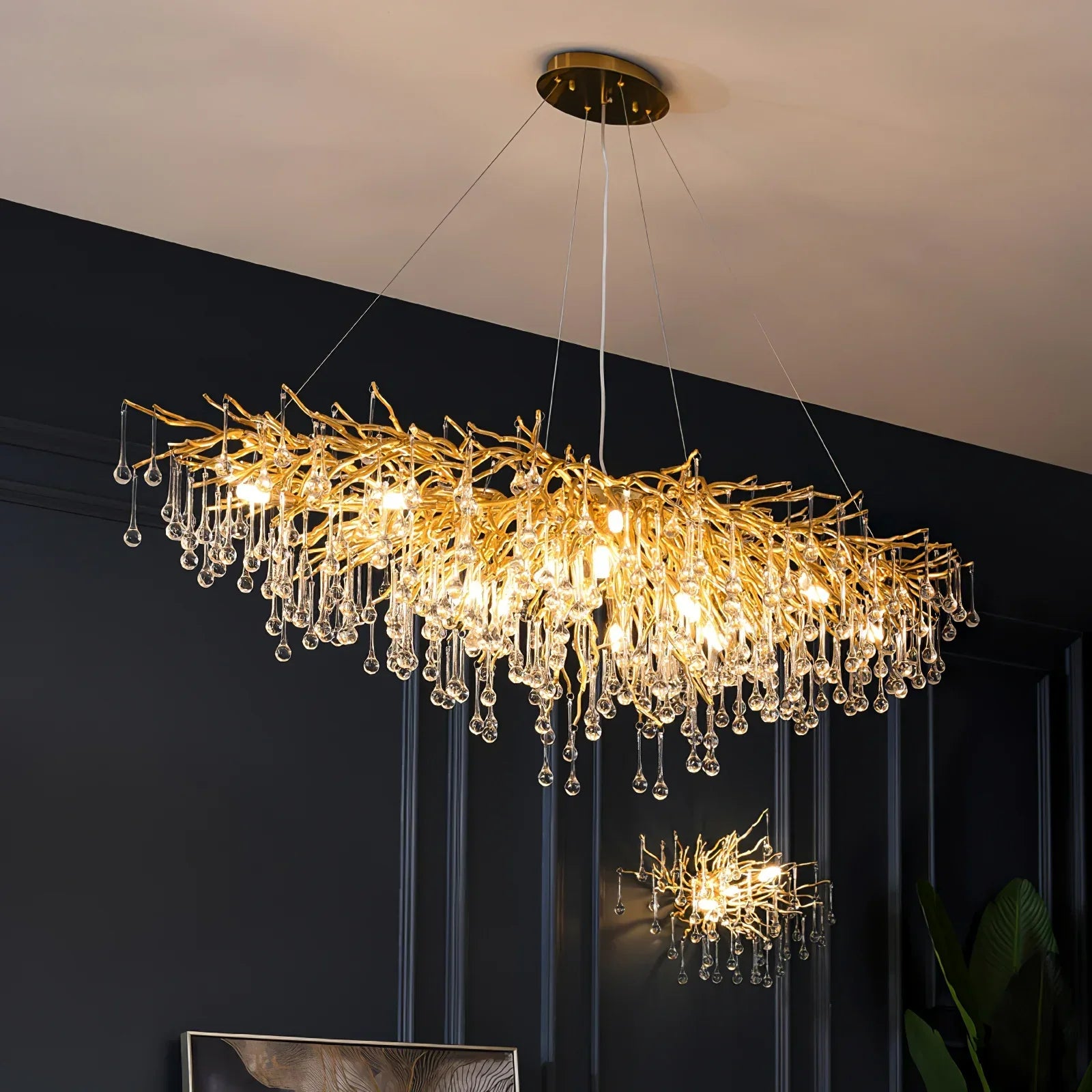 Stunning Tree Branch Crystal Chandelier With Clear Teardrop-shaped Glass Living/Dining Room Ceiling Lamp/Light Chandeliers Kevinstudiolives
