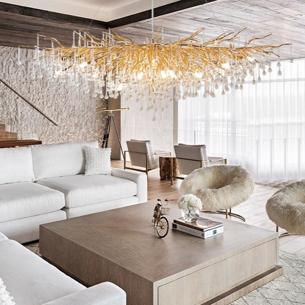 Stunning Tree Branch Crystal Chandelier With Clear Teardrop-shaped Glass Living/Dining Room Ceiling Lamp/Light Chandeliers Kevinstudiolives