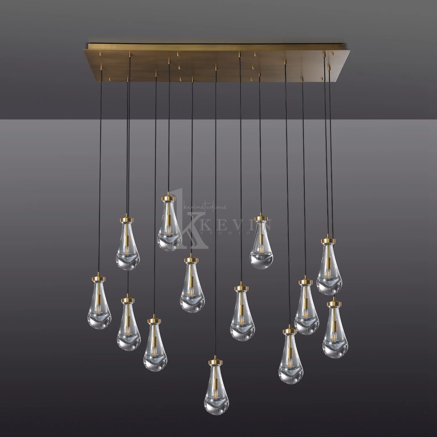 Camelia Raindrop Modern Linear Chandelier 54‘’, 72" chandelier Kevin Studio Inc