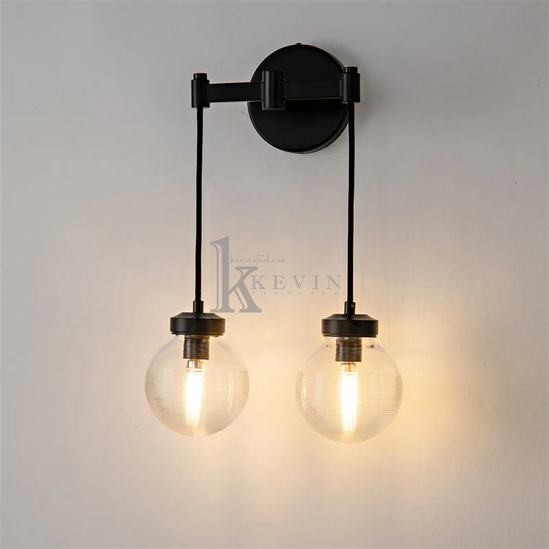 Kalita Modern Two Head Crystal Wall Sconces For Bedroom wall sconce Kevin Studio Inc Bronze