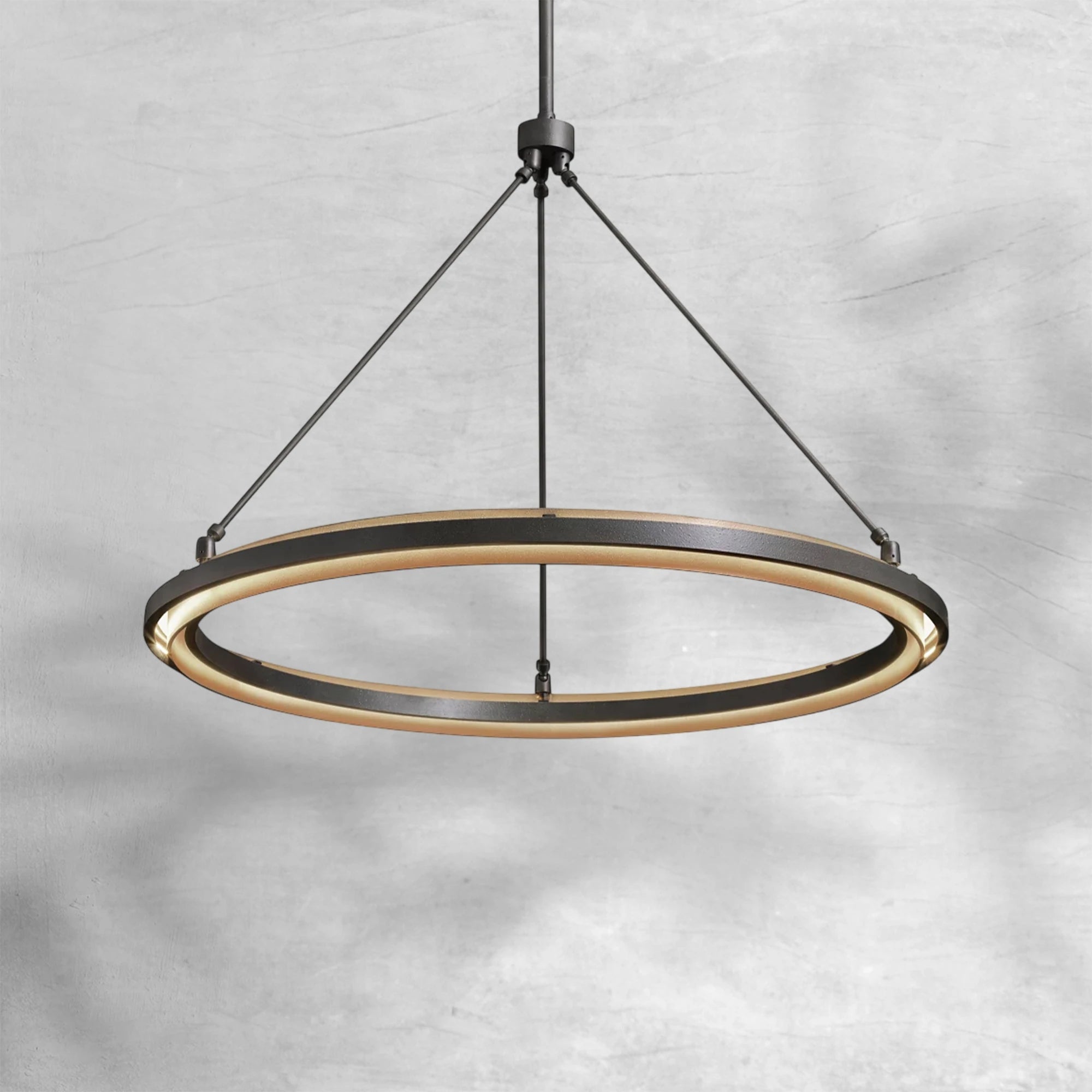 Peral Round & Retangular Black Chandelier