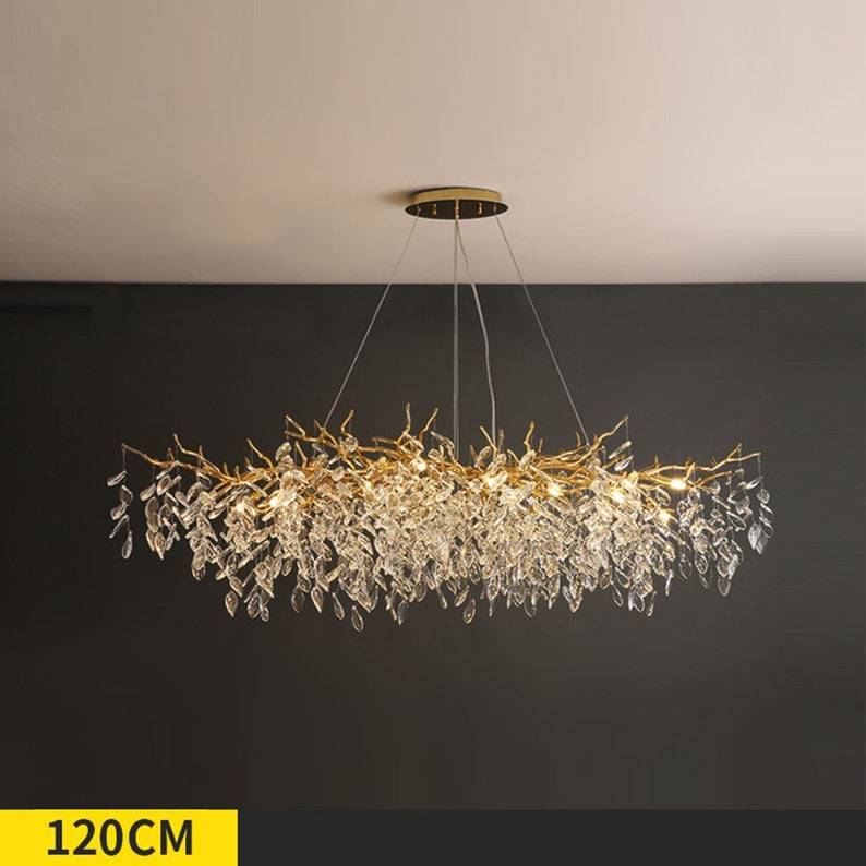 Kevin Tree Branch Chandelier Crystals on Dining Room Table Chandeliers Kevinstudiolives 120Cm/47Inch
