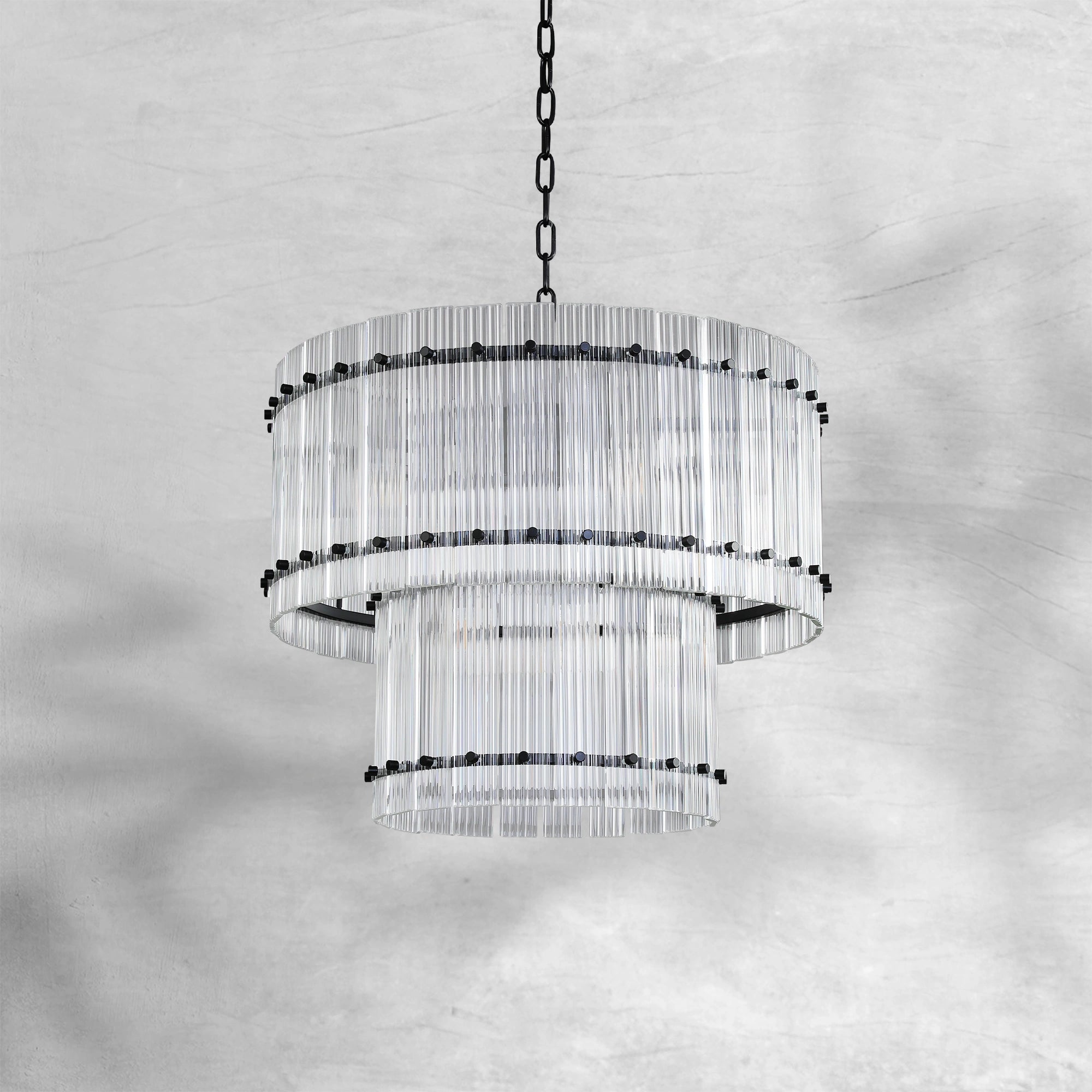 Sun Marcus Two-Tier Glass Round Chandelier 22", 37", 48", 60"