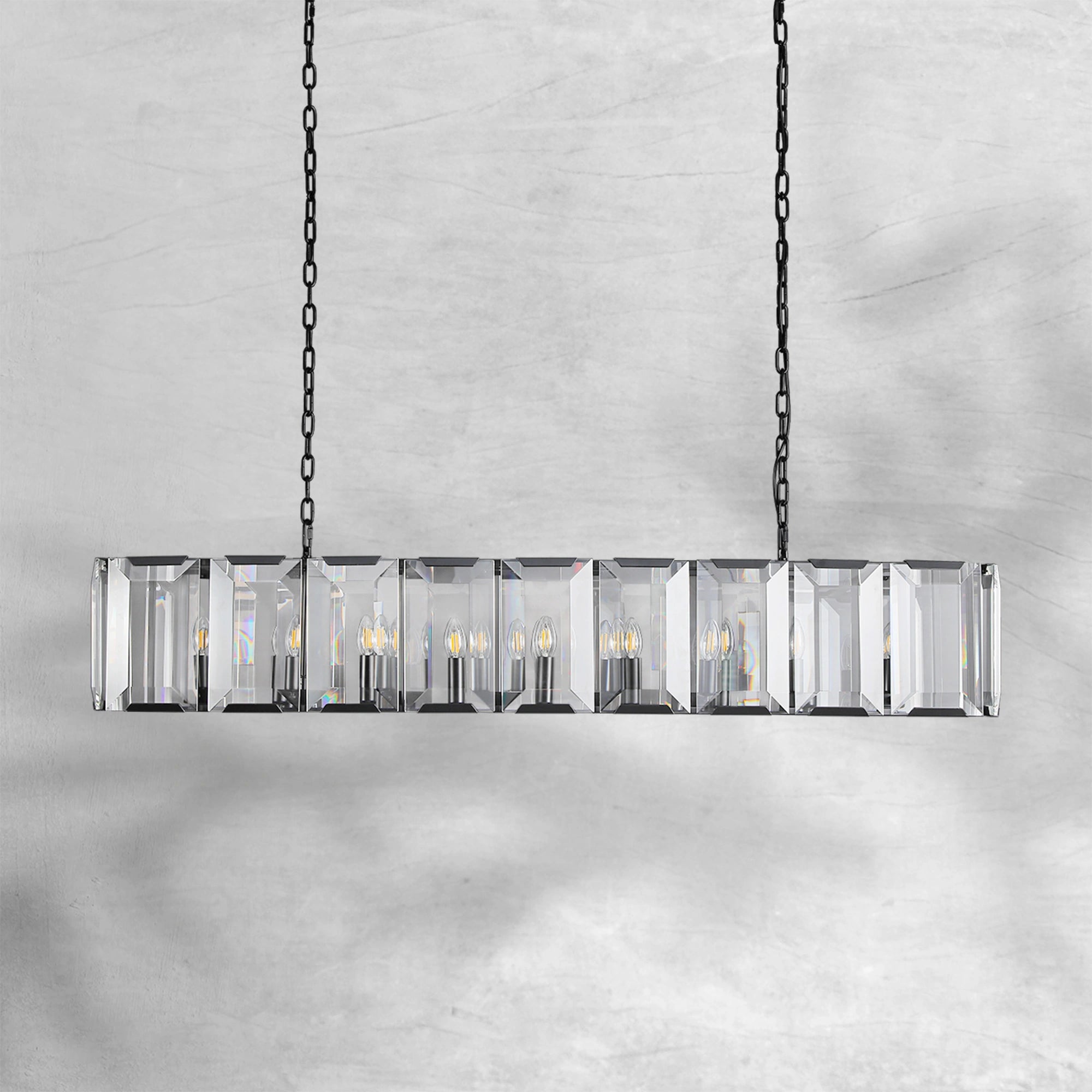Harlew Crystal Rectangle Chandelier 42"54"62"74"